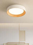 Axyaa Walnut LED Ceiling Lamp - Modern Nordic Light Fixture with Remote Control