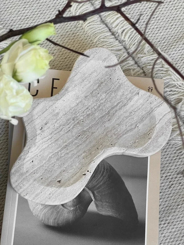 Axya Marble Tray: Retro Art Jewelry Storage, Entryway Decor, Tabletop Ornament