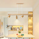 Axyaa Wooden Pendant Light: Adjustable LED Spotlight for Restaurant, Living Room, Bedroom