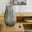 Axyaa Pleated Green Glass Vase for Hydroponics Flower Arrangement