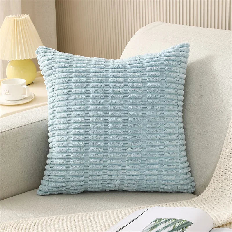 Axyaa Soft Striped Corduroy Throw Pillow Covers in 45x45cm