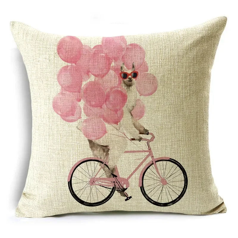 Axyaa Pink Heart Pattern Cushion Cover - 40cm/45cm & 50cm Sizes