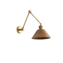 Axyaa Nordic Wood LED Wall Lamp Sconce with Swing Arm and Pull Chain Switch