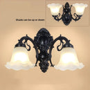 Axyaa LED Wall Lamp: Retro Metal Light with Glass Shade for Home Decor