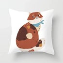 Axyaa Naughty Cat Home Decor Cushion Cover Square Polyester Pillowcase 45x45cm