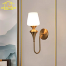 Axyaa Copper Glass LED Wall Lamp - Luxury Minimalist Black/Gold Lustre Sconces for Living Room