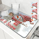 Axyaa Christmas Angel Kitchen Drying Mat Anti-slip Absorbent Draining Pad