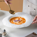 Axyaa White Ceramic Bowl Set - Restaurant Tableware Salad Pasta Sashimi Soup Bowls
