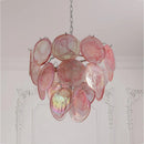 Axyaa Modern Stained Glass Chandelier: Luxury Interior Hanging Lamp for Dining Room, Foyer, Kitchen Island