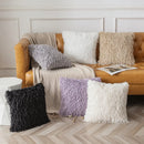 Axyaa Faux Fur Cushion Cover 18x18inch 12x30 Inch Grey Ivory White Black Soft Cozy Home Decor