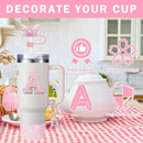 Axyaa Cup Accessories Set: Butterfly Straw, Cover, Cap, Boot, Handle Charm, Initials Sticker