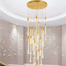 Axyaa Crystal Meteor Shower LED Chandelier for Modern Minimalist Villa Home Decor
