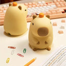 Axya Silicone Capybara Night Light for Kids: USB Rechargeable Touch Lamp with Timing Function