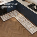 Axyaa Retro Floral Pattern Kitchen Carpet - Non-slip Waterproof Rug