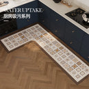 Axyaa Retro Floral Pattern Kitchen Carpet - Non-slip Waterproof Rug
