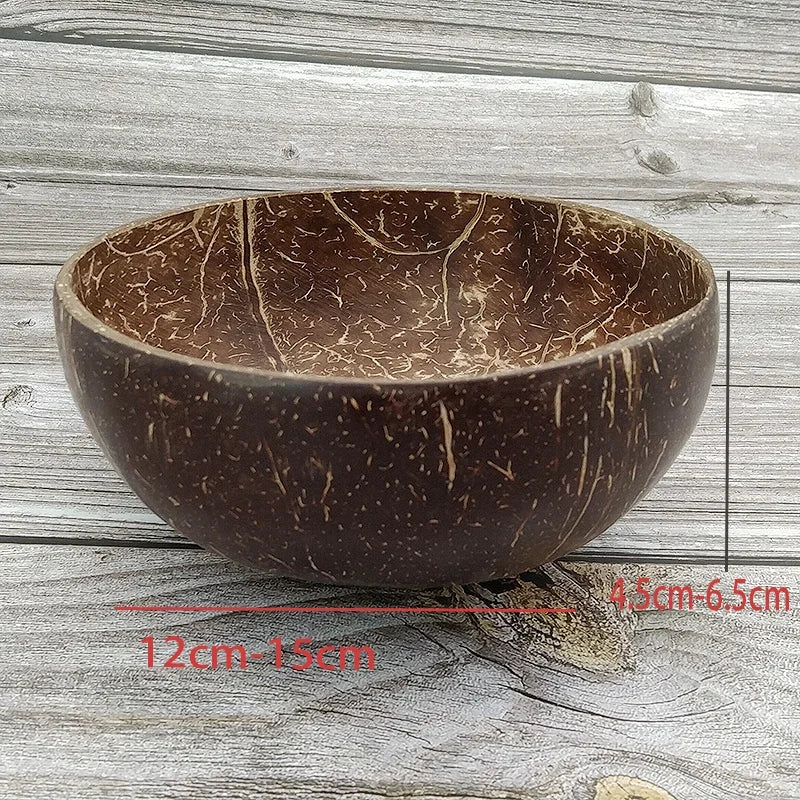 Axya Coconut Bowls Set: Handcrafted Tableware for Fruit, Desserts, Soup, and More