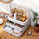 Axyaa Countertop Cosmetic Organizer with Lid, Drawer - Waterproof, Dustproof Skincare Storage
