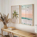 Axyaa Coastal Palm Trees Canvas Print for Modern Farmhouse Decor