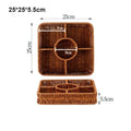 Axyaa Woven Rattan Storage Tray - 10 Styles Square Basket for Snacks, Bread & Food