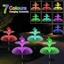 Axyaa Solar Garden Lights: Double Jellyfish & Butterfly Design, 7-Color Changing Solar Flower Lights