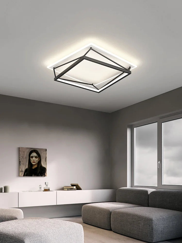 Axyaa Geometric LED Ceiling Lamp | Minimalist Nordic Bedroom Designer Light