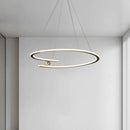 Axyaa Modern Gold Ring LED Pendant Lights Chandelier for Living, Dining, Bedroom