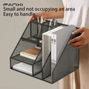 Axyaa Desk Organizer with 3 Tier Letter Trays, 2 Pen Holders, and File Holder