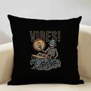 Axyaa Skull Head Pillow Cover Black Cartoon Design 45x45cm