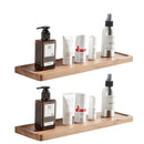 Axyaa Walnut Wall Mirror Desk Storage Rack: Compact, Stylish Bathroom Storage Solution