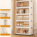 Axyaa Double-Door Plastic Storage Cabinet for Bedroom, Multi-Layer Organizer Box with Lid