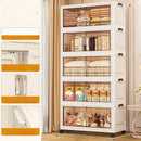 Axyaa Double-Door Plastic Storage Cabinet for Bedroom, Multi-Layer Organizer Box with Lid