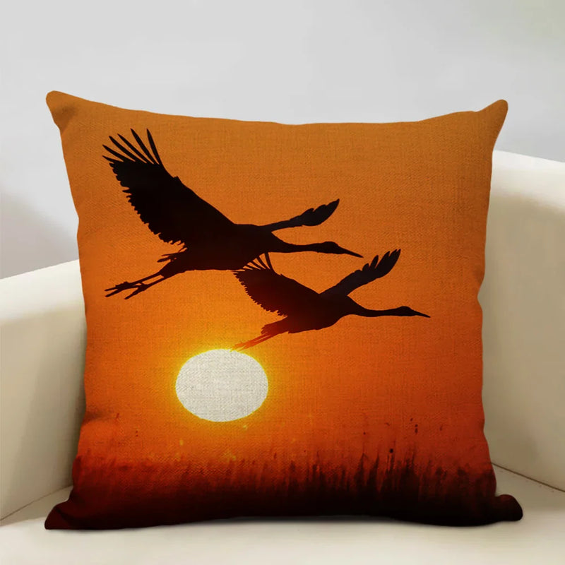 Axyaa African Landscape Art Pillow Case 45x45cm High Quality Linen Cushion Cover