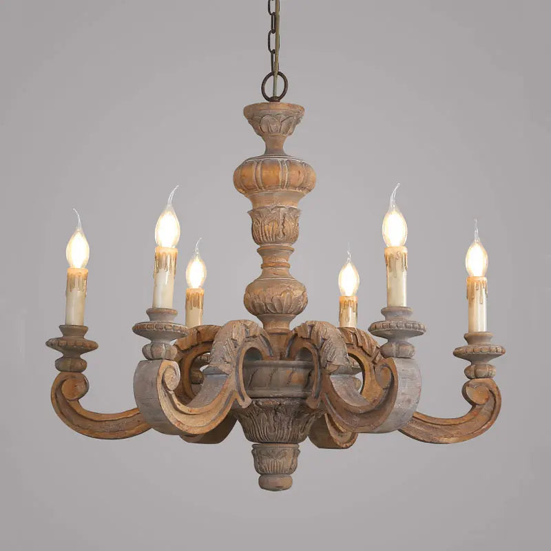 Axyaa French Wooden Chandelier for Living, Dining, Bedroom, Restaurant