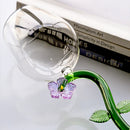 Axyaa Large Plant Glass Goblet Wedding Gift Bell Flower Burgundy Glass Cup