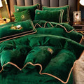 Axyaa King Milk Velvet Bedding Set - Ultra-thick, Skin-friendly, Antistatic Quilt Cover