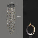 Axyaa Crystal Chandelier Stair Pendant Living Room Lighting Modern Interior Pendant Lights
