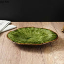 Axyaa Retro Ceramic Lotus Leaf Dinner Plate - Molecular Food Specialty Tableware