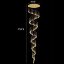 Axyaa Crystal Chandelier Stair Pendant Light Interior Home Decor Modern Living Room Lighting