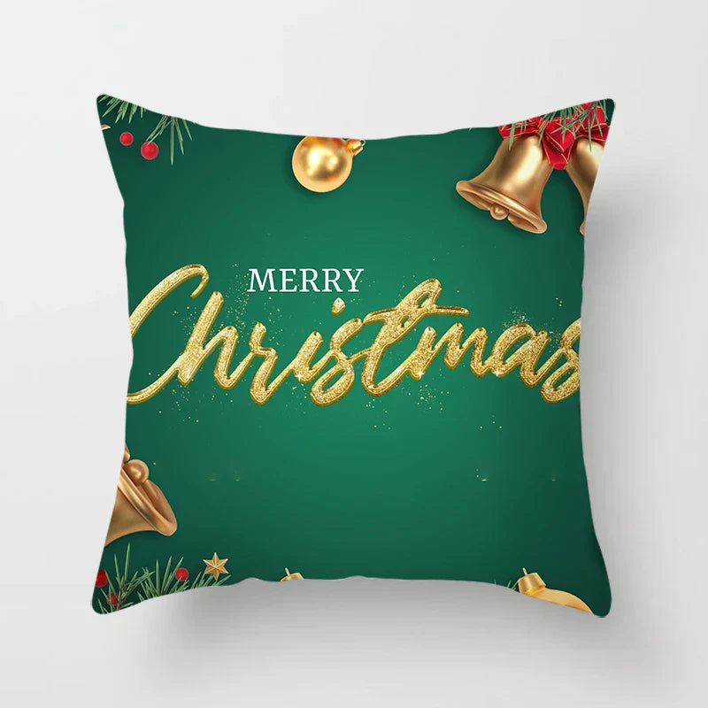 Axyaa Merry Christmas Green Pillowcase Sofa Decoration Cover
