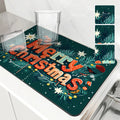 Axyaa Christmas Drying Mat - Absorbent & Antiskid Kitchen Pad