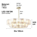 Axyaa Nordic LED Chandelier | Minimalist Acrylic Lamp for Living Room, Bedroom, and Lobby