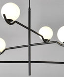 Axyaa LED Glass Ball Chandelier: Modern Minimalist Dining Room Hanging Lamp