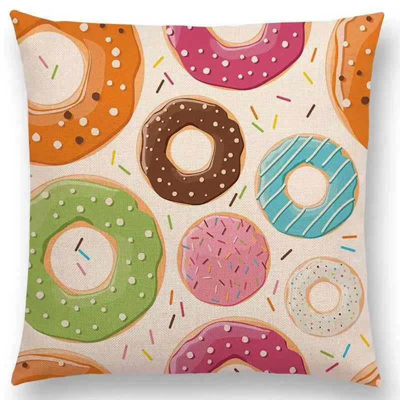 Axyaa Chocolate Candy Donuts Ice Cream Cushion Cover Party Throw Pillow Case
