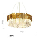 Axyaa Postmodern Crystal LED Chandelier in Silver/Gold Stainless Steel