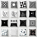 Axyaa Geometric Stripe Pillowcase with English Letter Design
