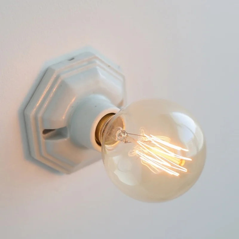 Axyaa Ceramic LED Wall Sconce, Japan Style Bedroom Stair Light
