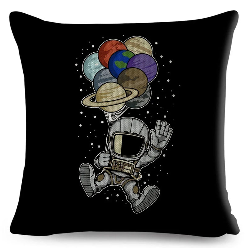 Axyaa Astronaut Sports Cushion: Fun Home Decor for Kids Room, Planet & Music Theme