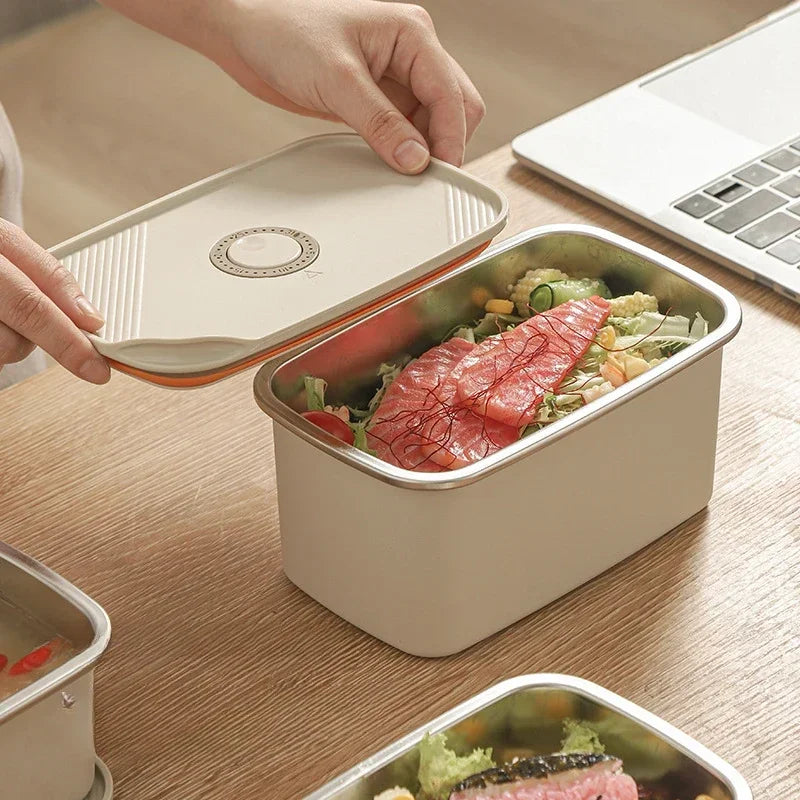 Axya Stainless Steel Bento Lunch Box with Cover - Sealed Fresh-keeping Storage