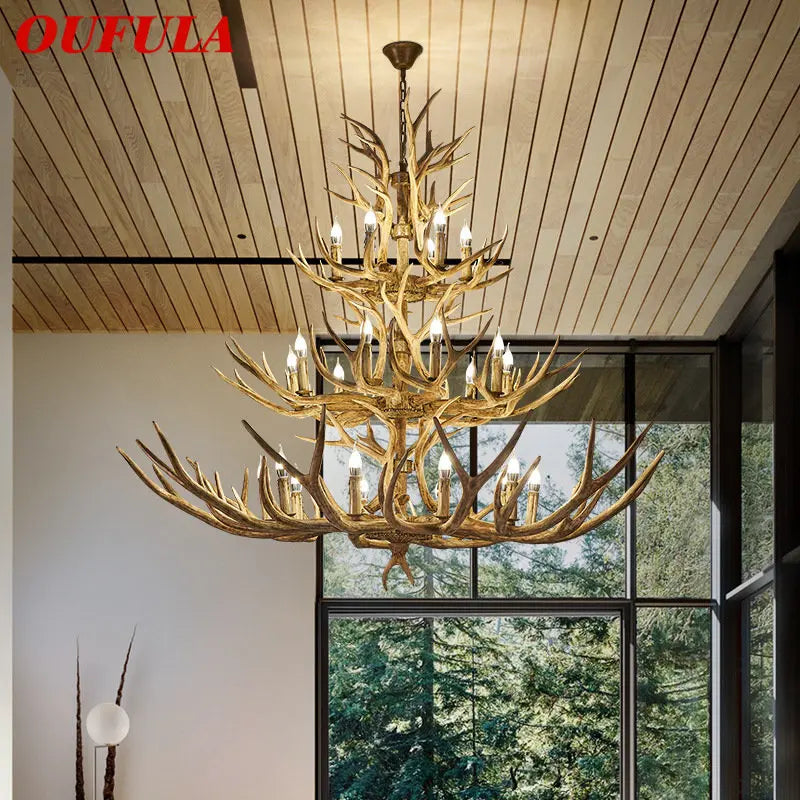 Axyaa Antler LED Pendant Lights - Modern Chandelier for Living Room Decor