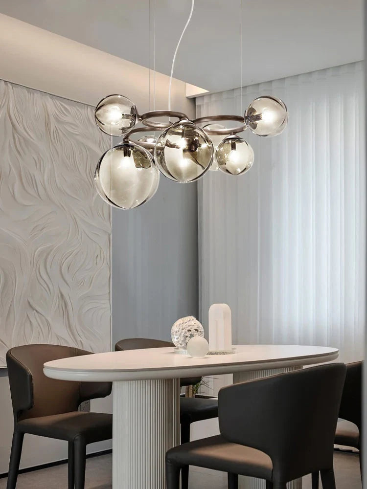 Axyaa Nordic Glass Chandelier Luxury Pendant Lamps for Living Dining Bedroom